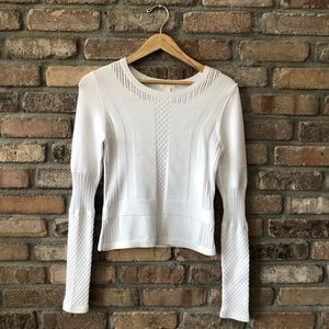 H&M White eyelet Sweater